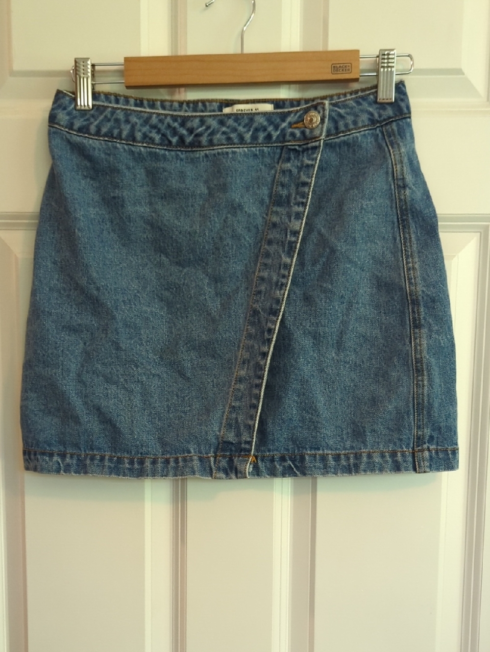 Forever 21 Blue Denim Wrap-Front Mini Skirt